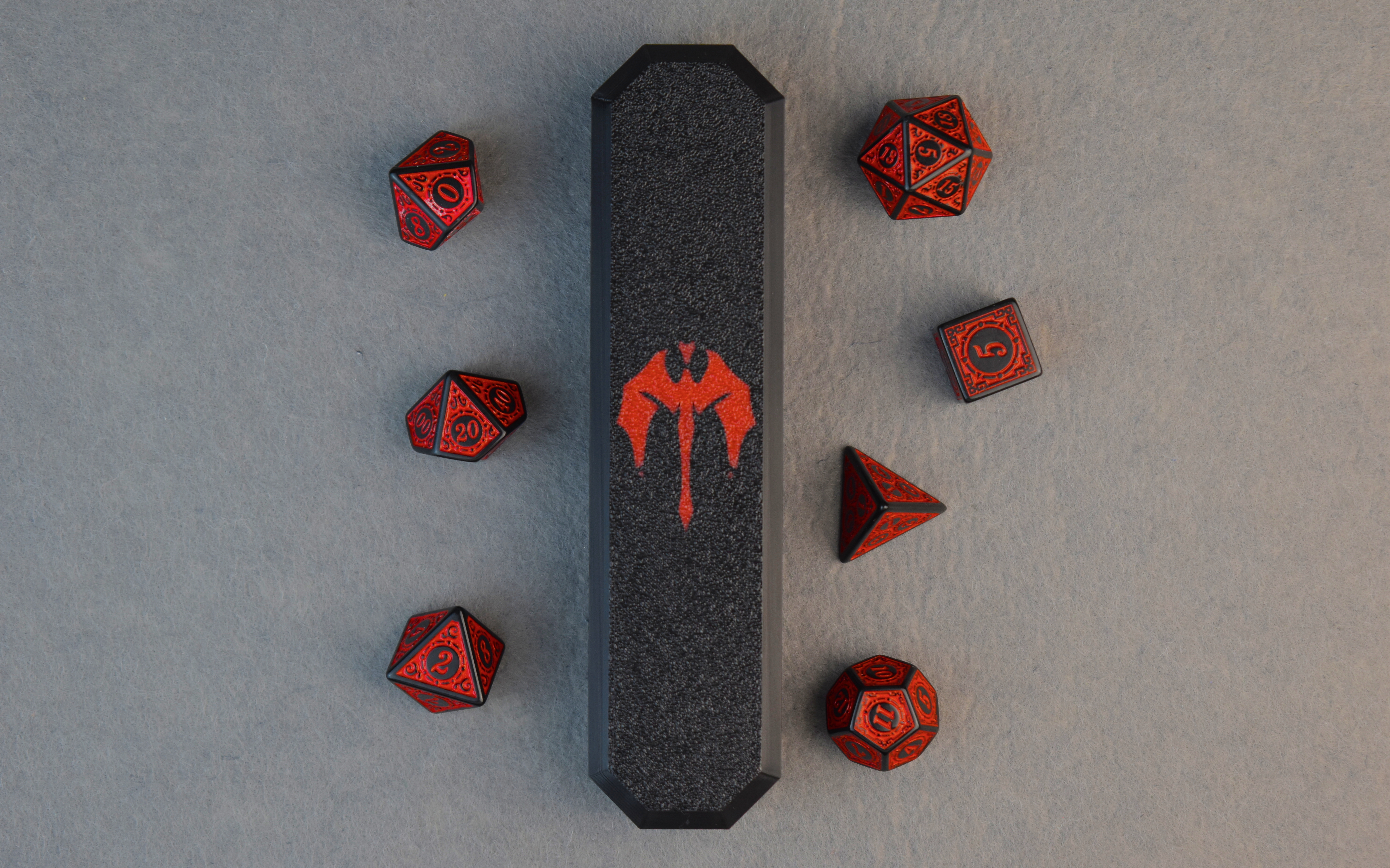 Kości z pudełkiem (Czerwone)