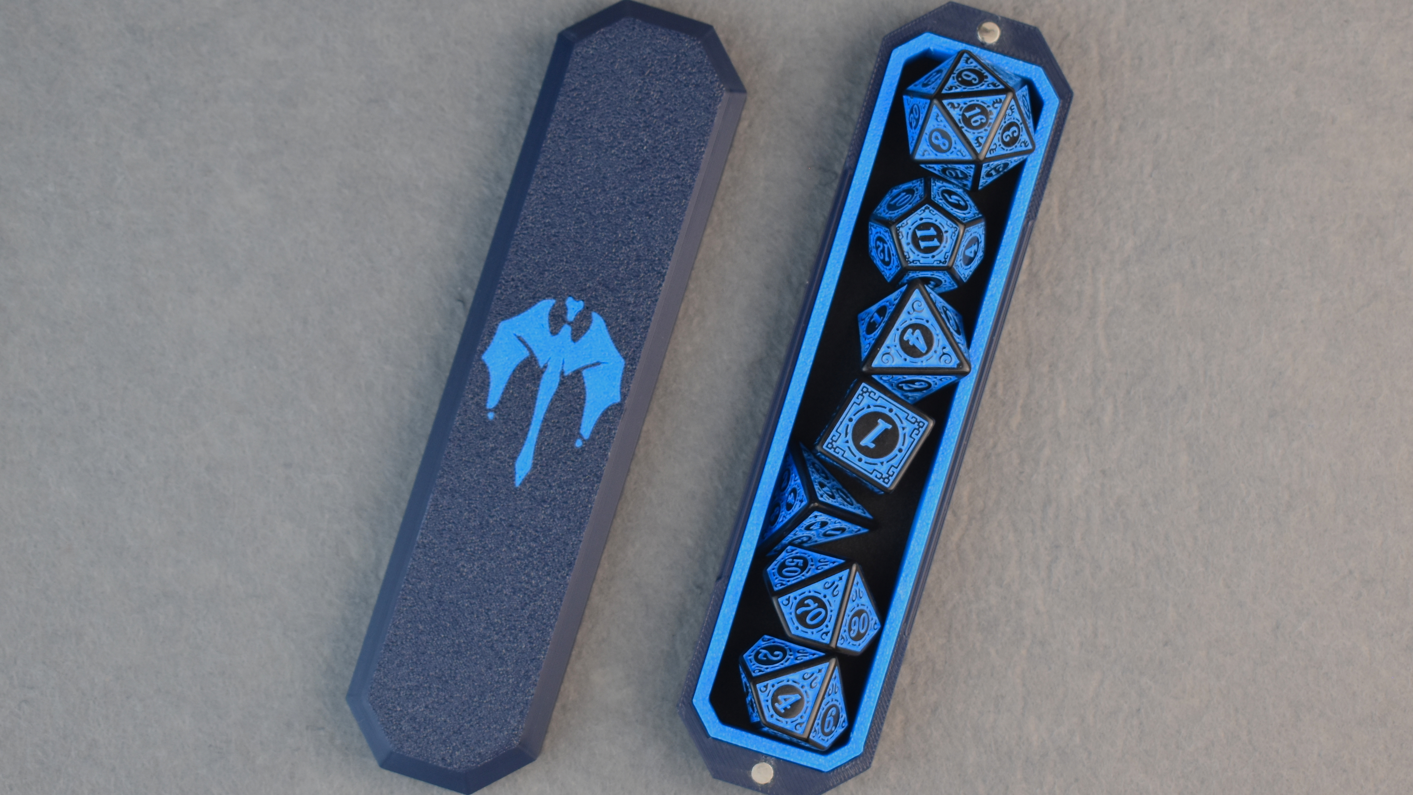 Kości z pudełkiem (Niebieskie)